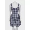 Fitted sarafan with a checkered print