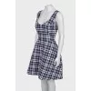 Fitted sarafan with a checkered print