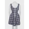 Fitted sarafan with a checkered print