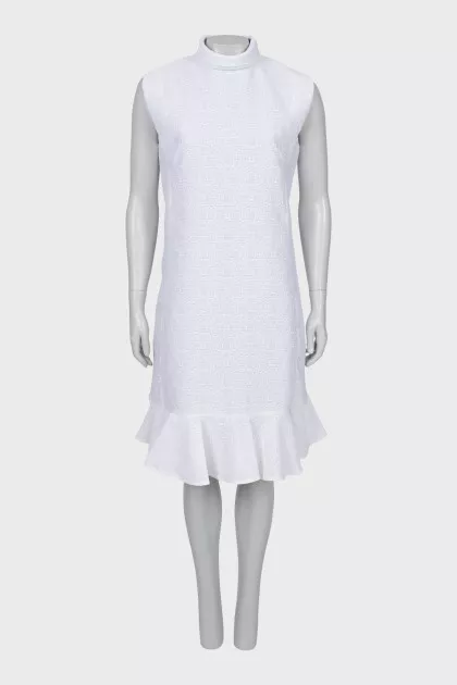 A-line dress in relief print