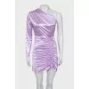 Dress with draping decorated with rhinestones
