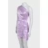 Dress with draping decorated with rhinestones