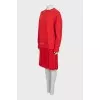 Sweatshirt dress with pleated hem