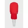 Sweatshirt dress with pleated hem