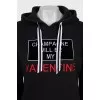Straight cut hoodie with text print