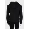 Straight cut hoodie with text print