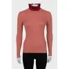 Cashmere and silk turtleneck with frills