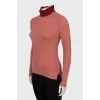 Cashmere and silk turtleneck with frills
