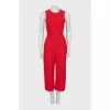 Red jumpsuit with belt