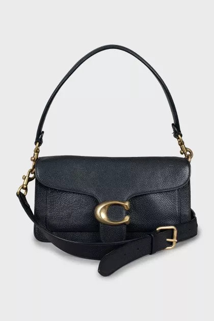 Shoulder bag with gold logo