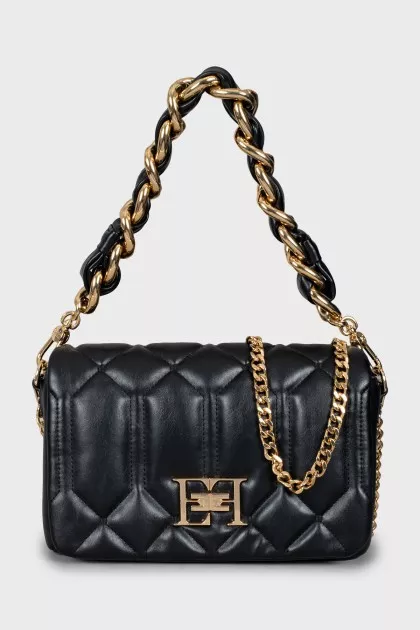 Quilted bag with gold chain