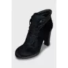 Pony skin ankle boots with high heels