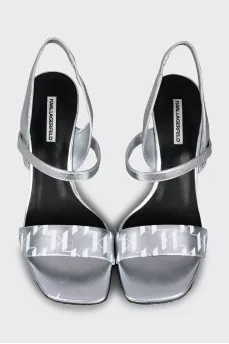 Silver wedge sandals