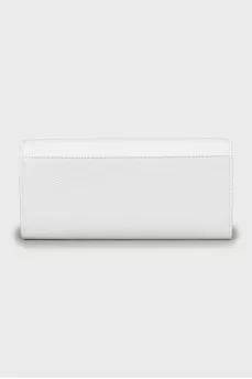 White leather wallet with tag