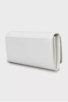 White leather wallet with tag