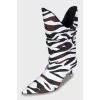 Animal print ankle boots with tag