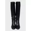 Leather boots with wooden heels