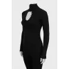 Black ribbed turtleneck with cutout