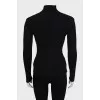 Black ribbed turtleneck with cutout