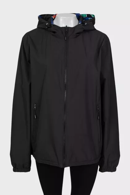 Reversible jacket with hood
