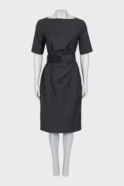 Wool dress with a small print