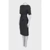 Wool dress with a small print