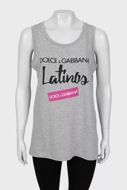 Gray T-shirt with text print