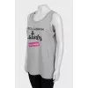 Gray T-shirt with text print