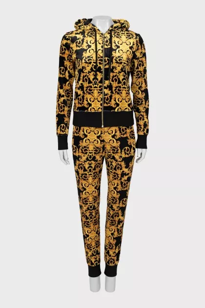 Velour tracksuit with print