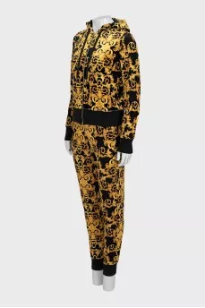 Velour tracksuit with print