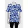 Straight T-shirt with floral print