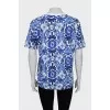 Straight T-shirt with floral print