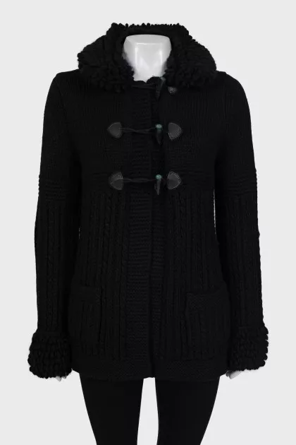 Cashmere cardigan with cranks