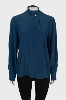 Long sleeve blouse with tie