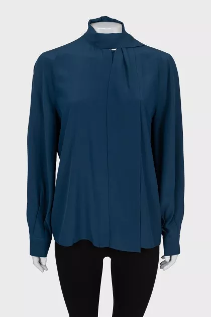 Long sleeve blouse with tie