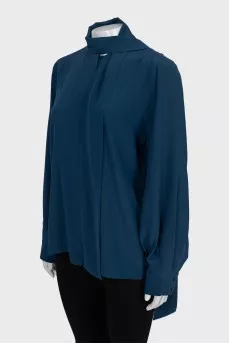 Long sleeve blouse with tie