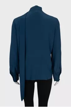 Long sleeve blouse with tie