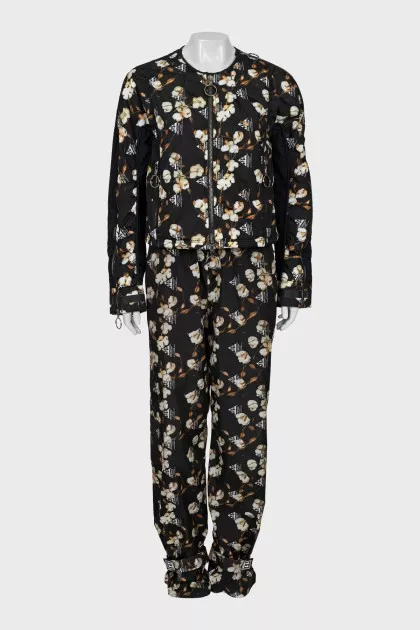 Suit with print decorated with lightning