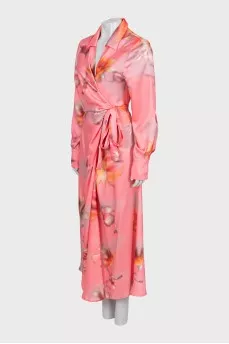 Floral Print Wrap Maxi Dress