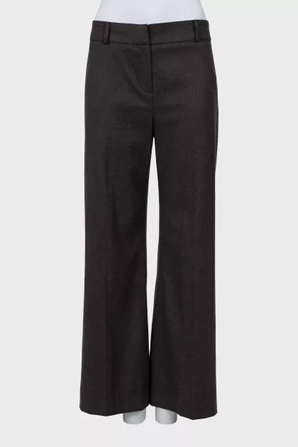 Brown Wool Palazzo Pants