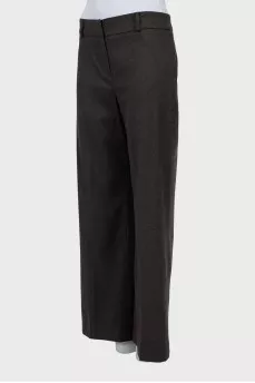 Brown Wool Palazzo Pants