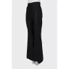 Flared trousers with stitched creases