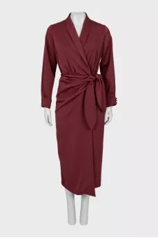 Wrap dress with long sleeves