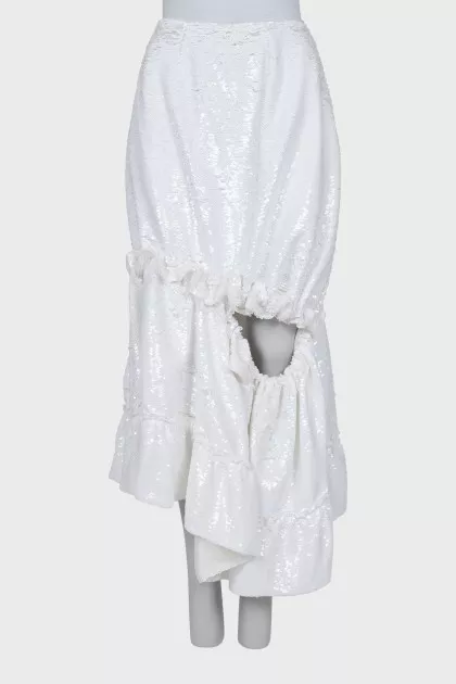 Asymmetrical skirt with sequins