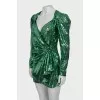 Green dress embroidered with sequins