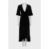 Velour Wrap Maxi Dress