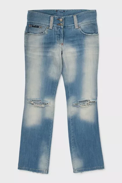 Ripped flared jeans