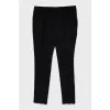 Black tapered wool trousers