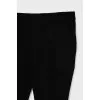 Black tapered wool trousers