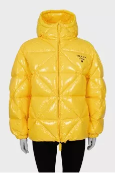 Oversized yellow down jacket